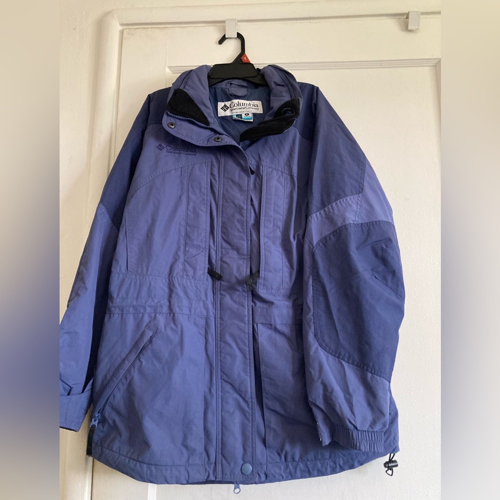 Columbia Blue Ski & Snow Jacket with Full-Length Zipper